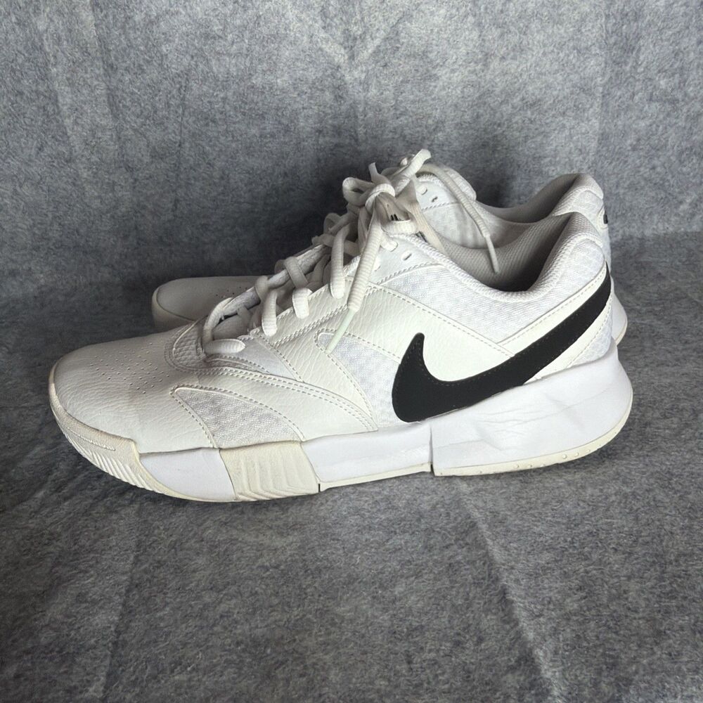 Nike Court Lite 4 Women's size 10 White Black Leather Tennis shoes FD6575 100 - Picture 3 of 10